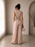 Isa |Conjunto Elegance Nude Palazzo – Sofisticación y Estilo Atemporal