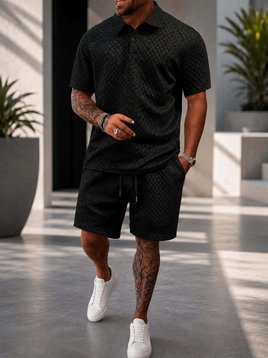 Conjunto Ander| Texturizado  para Hombre – Polo + Short Luxury Edition