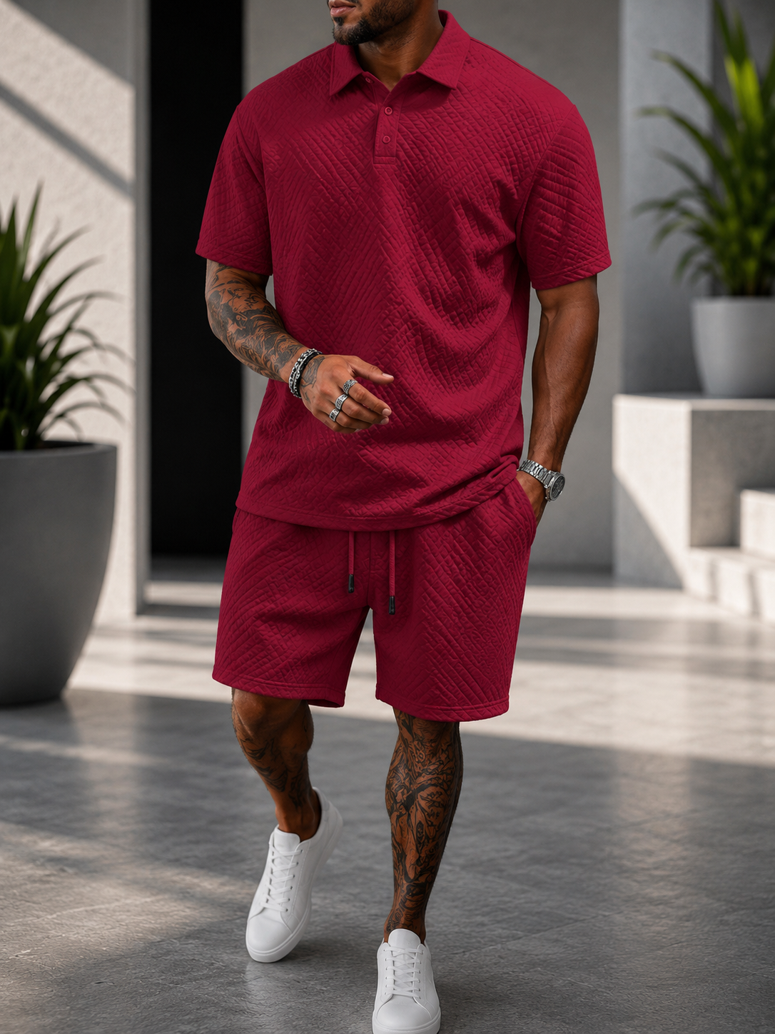 Conjunto Ander| Texturizado  para Hombre – Polo + Short Luxury Edition