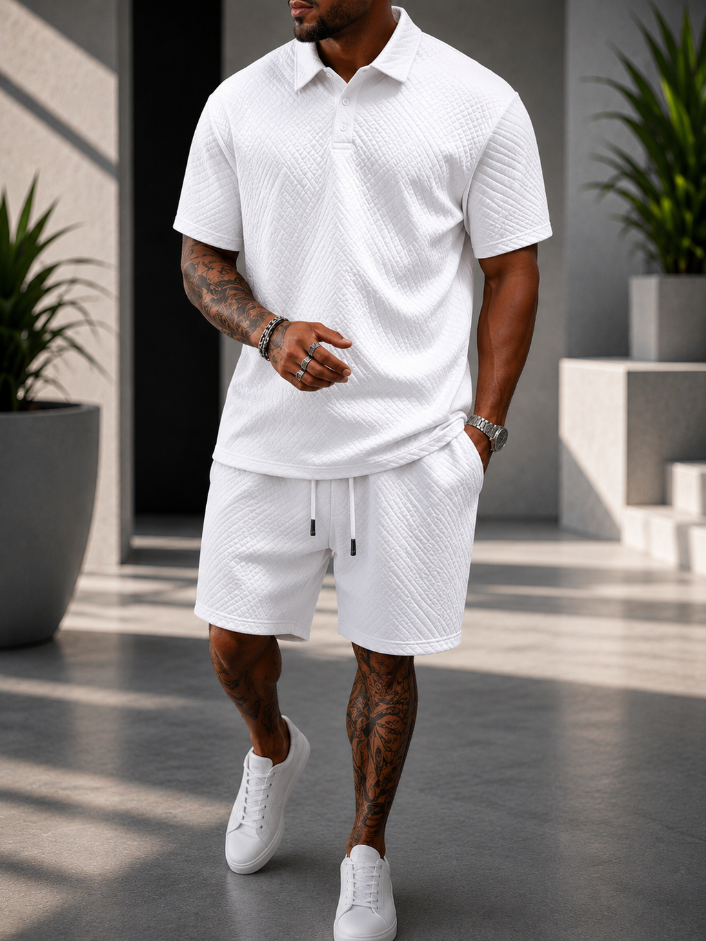 Conjunto Ander| Texturizado  para Hombre – Polo + Short Luxury Edition