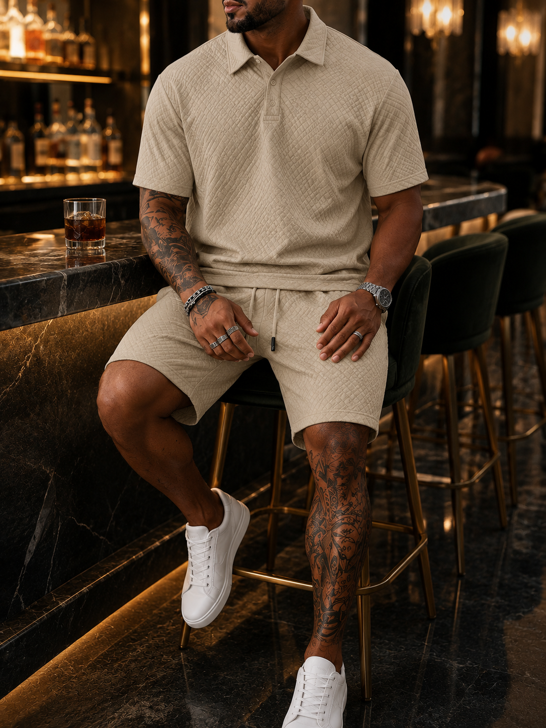 Conjunto Ander| Texturizado  para Hombre – Polo + Short Luxury Edition