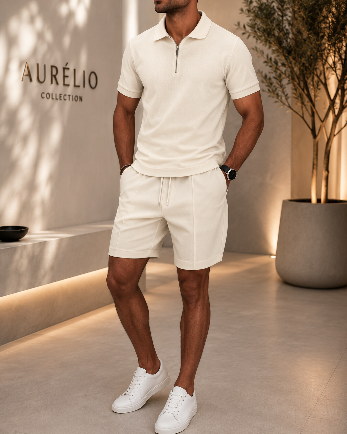 Conjunto Bryan Riviera Summer™ – Polo & Short Luxury Fit Beige