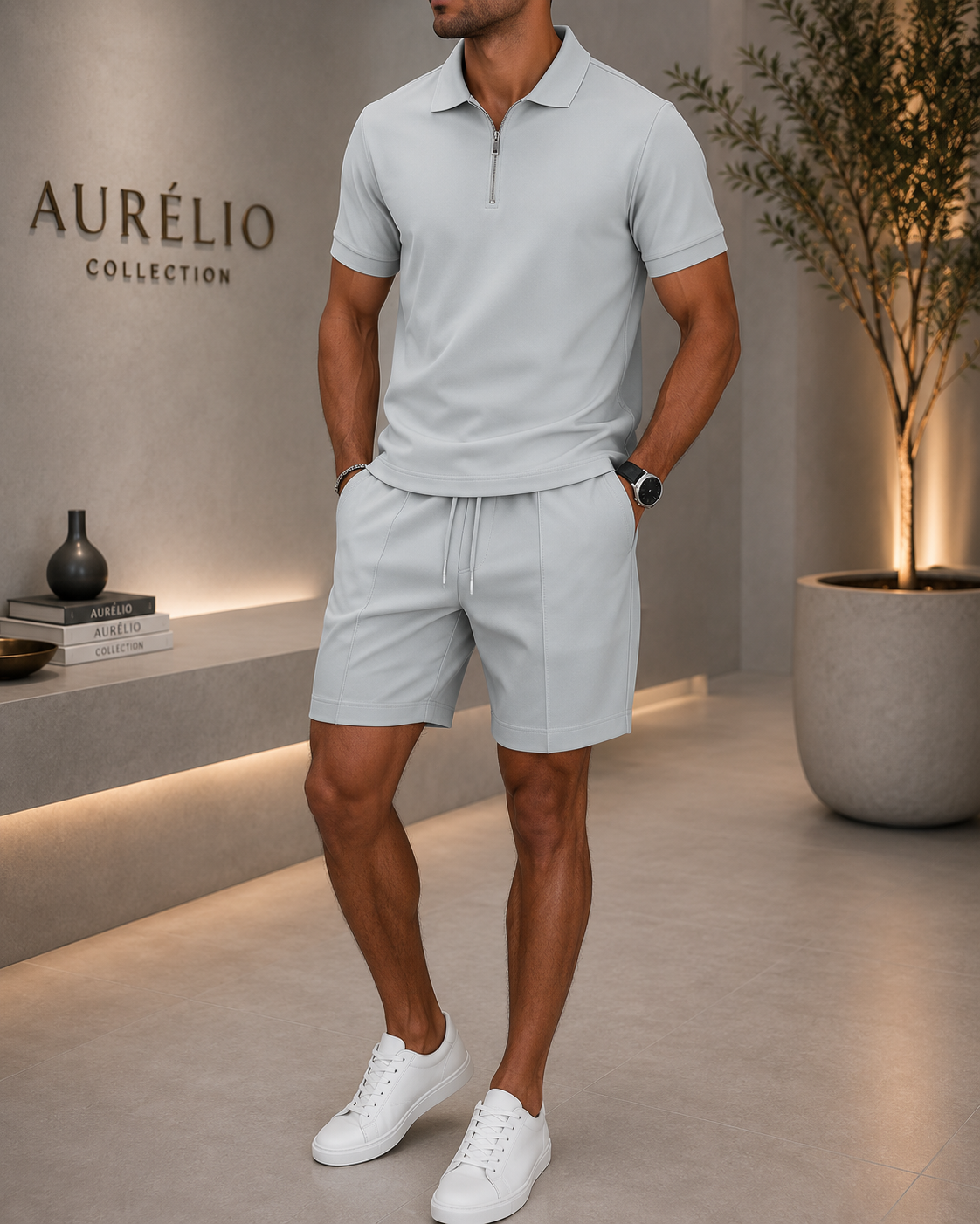 Conjunto Bryan Riviera Summer™ – Polo & Short Luxury Fit Beige