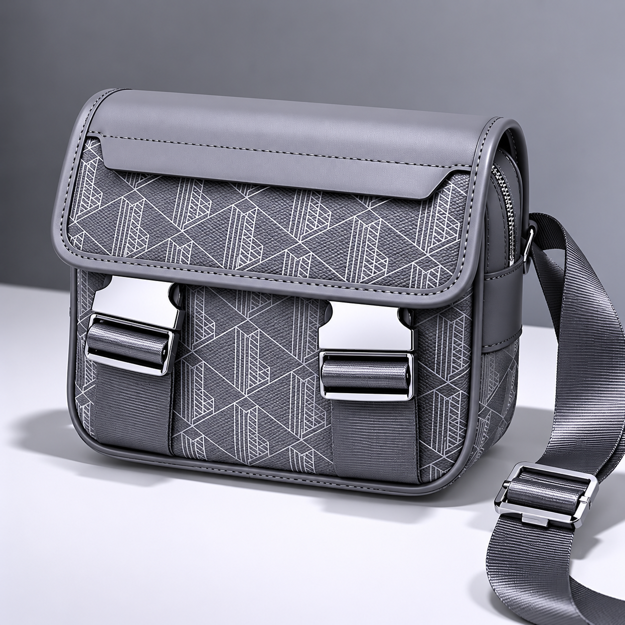 Bolso de mensajero con solapa y clip The Blend
