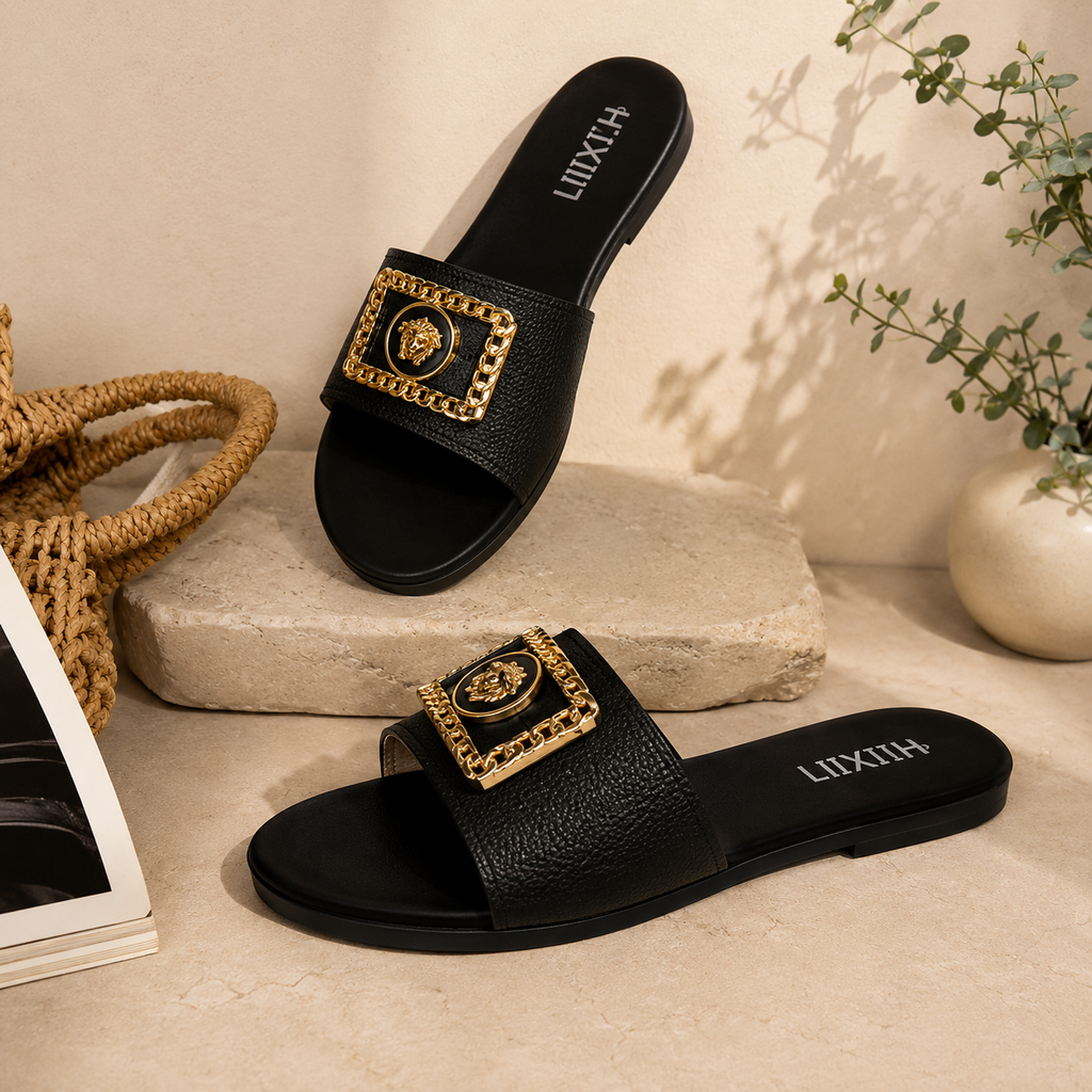 YUXIN | Sandalias Planas  Elegance Gold – Comodidad, Estilo y Sofisticación
