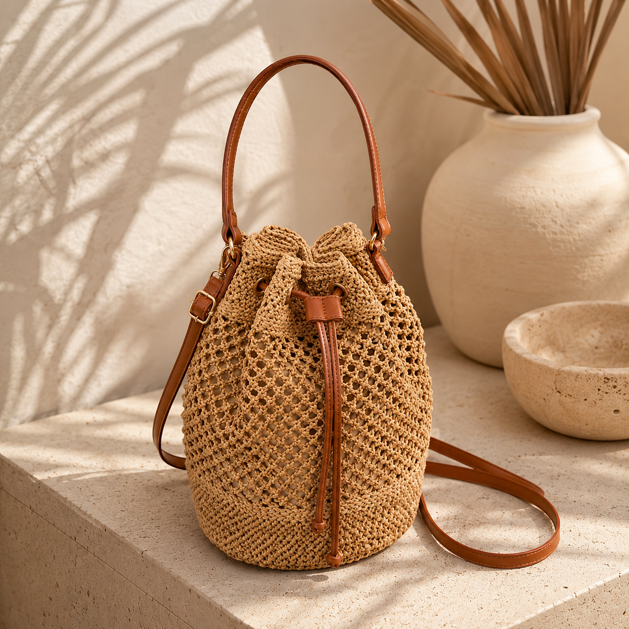 Bolso de Playa Trenzado Aveline – Elegancia Natural para el Verano