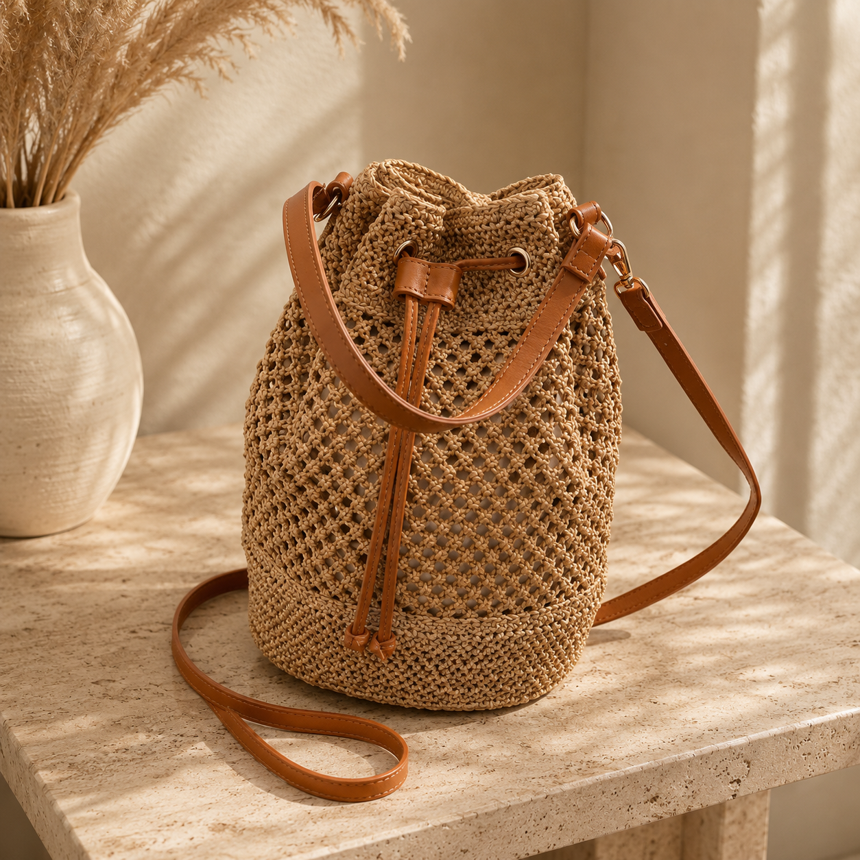 Bolso de Playa Trenzado Aveline – Elegancia Natural para el Verano