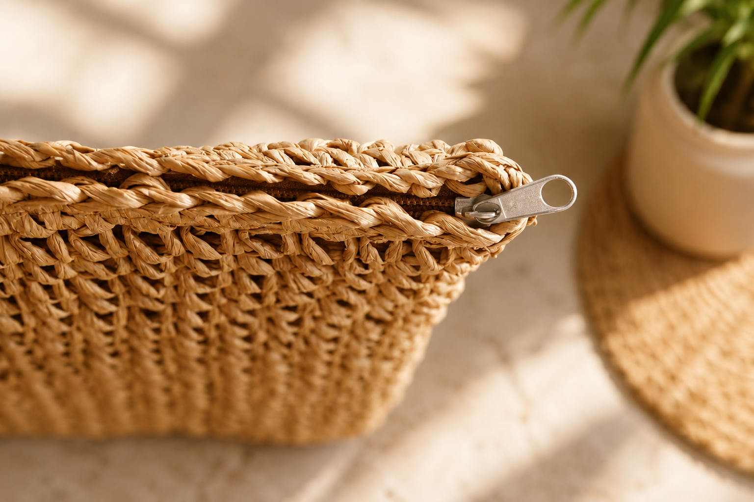 Bolso de Playa de Paja "Sienna" – Tote de Verano Elegante y Gran Capacidad