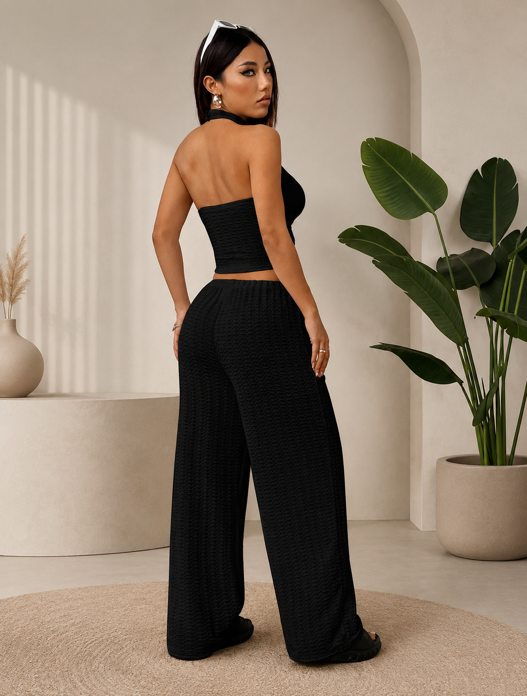Conjunto Isabella– Top Halter & Palazzo Premium