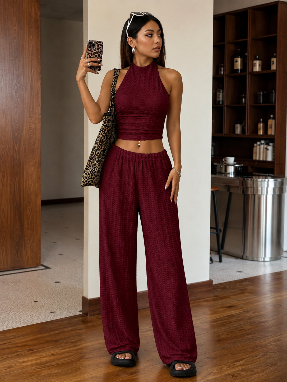 Conjunto Isabella– Top Halter & Palazzo Premium