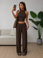 Conjunto Isabella– Top Halter & Palazzo Premium