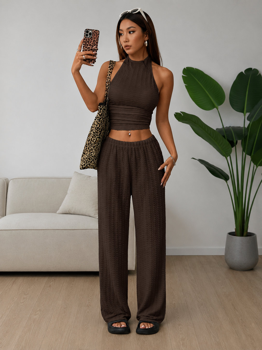 Conjunto Isabella– Top Halter & Palazzo Premium