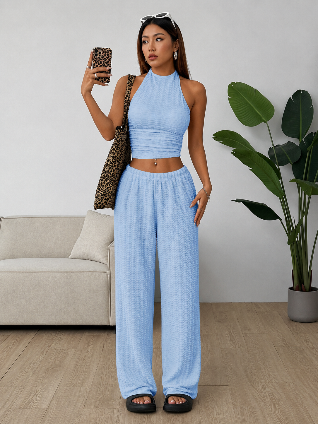 Conjunto Isabella– Top Halter & Palazzo Premium