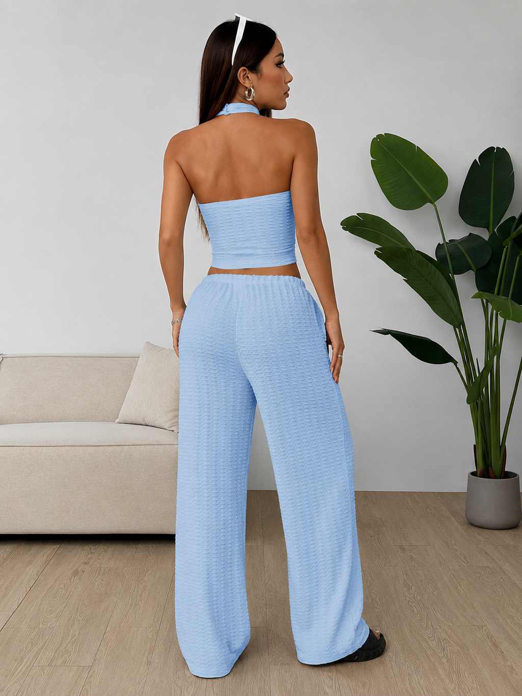 Conjunto Isabella– Top Halter & Palazzo Premium