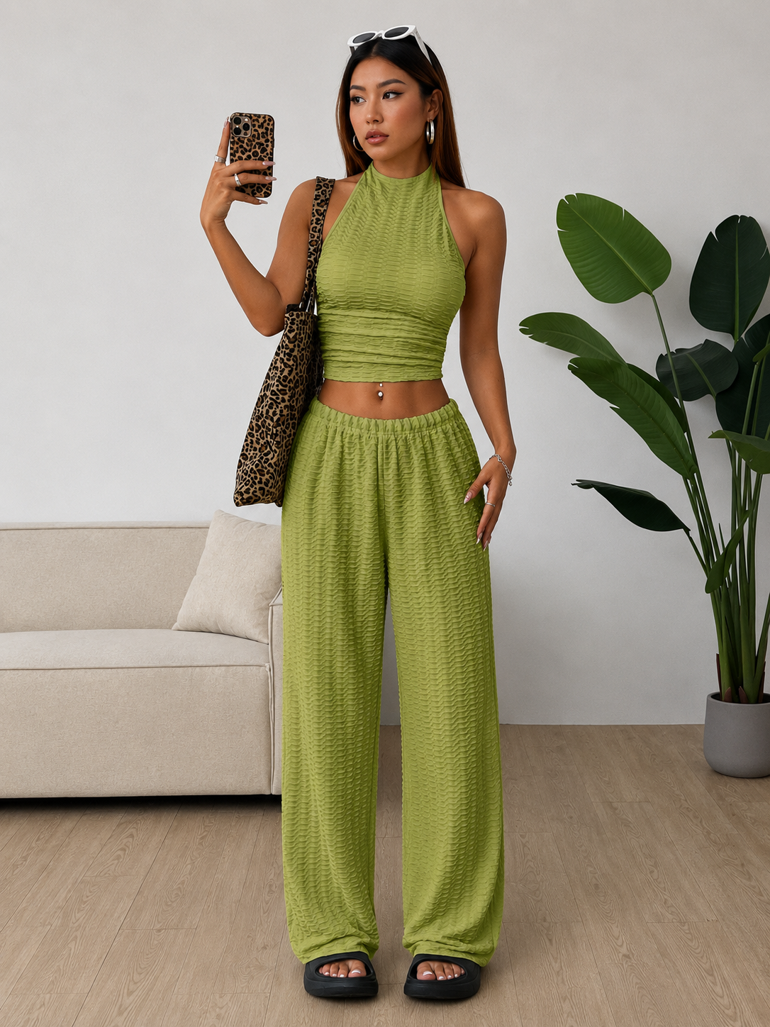 Conjunto Isabella– Top Halter & Palazzo Premium
