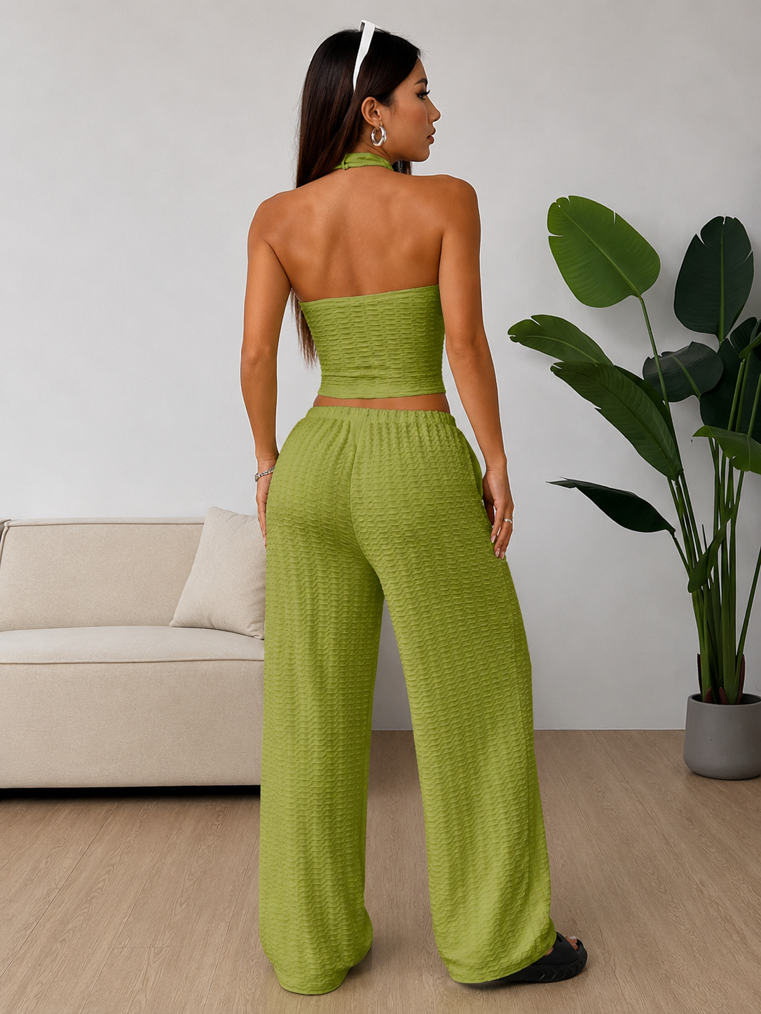 Conjunto Isabella– Top Halter & Palazzo Premium