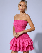 JENNY|vestido con volantes en azul romero Moda.