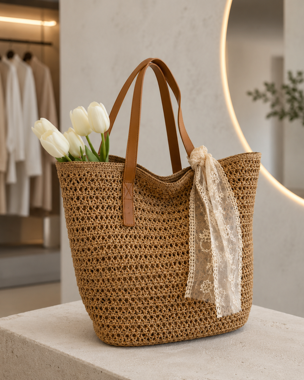 Sandra| Bolso Tote Tejido Elegance Floral