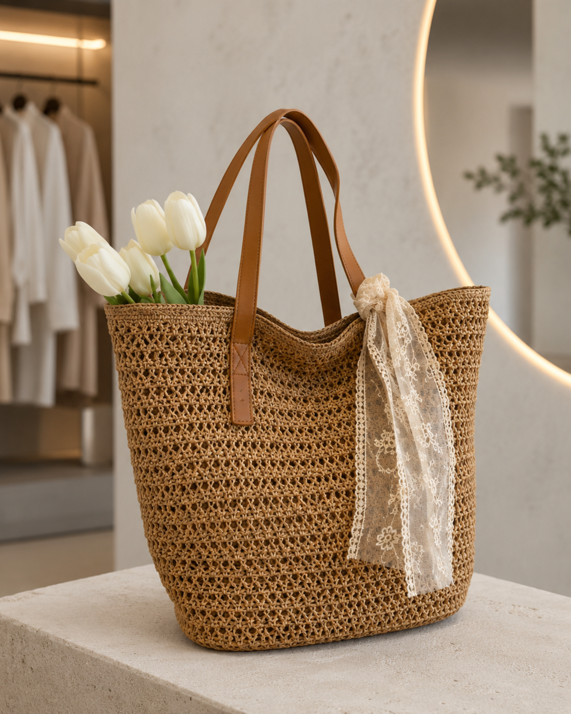 Sandra| Bolso Tote Tejido Elegance Floral
