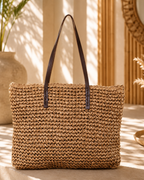 Bolso de Playa de Paja "Sienna" – Tote de Verano Elegante y Gran Capacidad