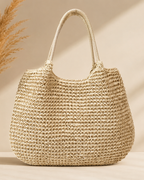 Bolso Tejido Artesanal Elegance Beige | Tote Bag Premium para Mujer