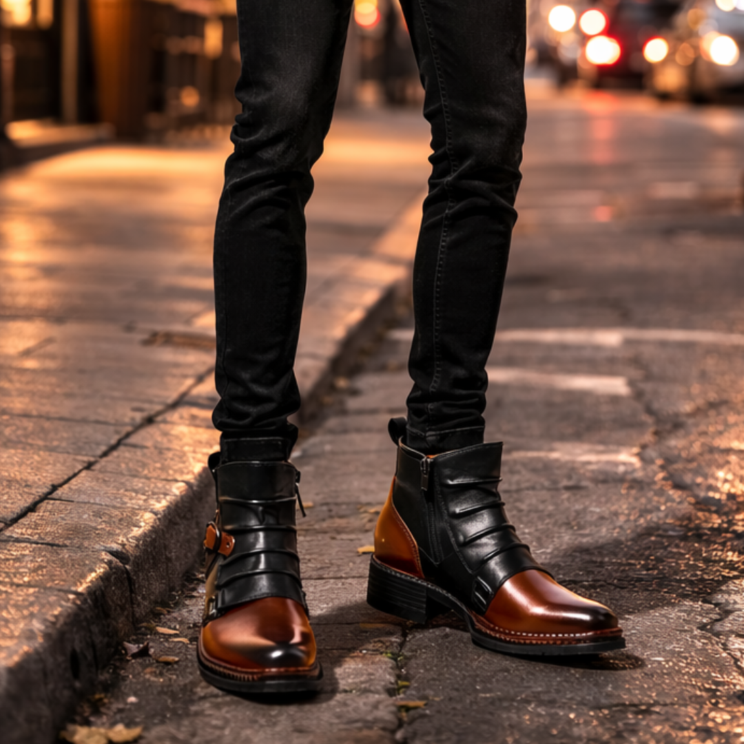 Botines de piel auténtica para hombre