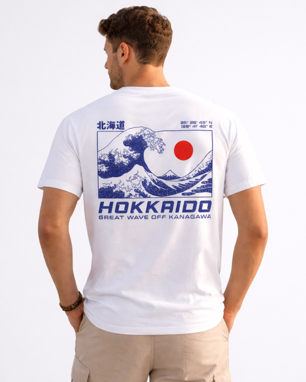 Camiseta con estampado de olas de Hokkaido