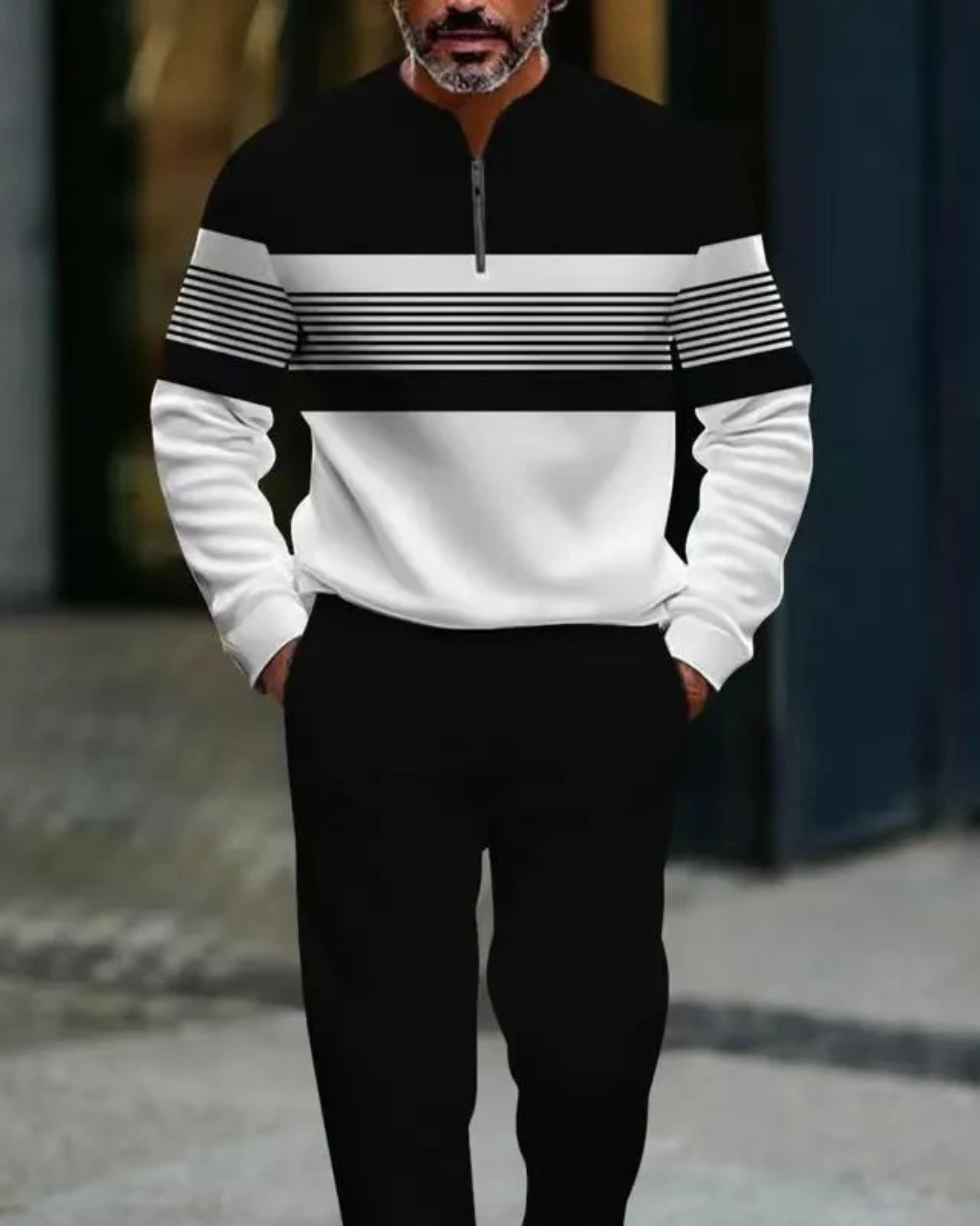 Conjunto de hombre: Jersey y pantalón con estampado gráfico