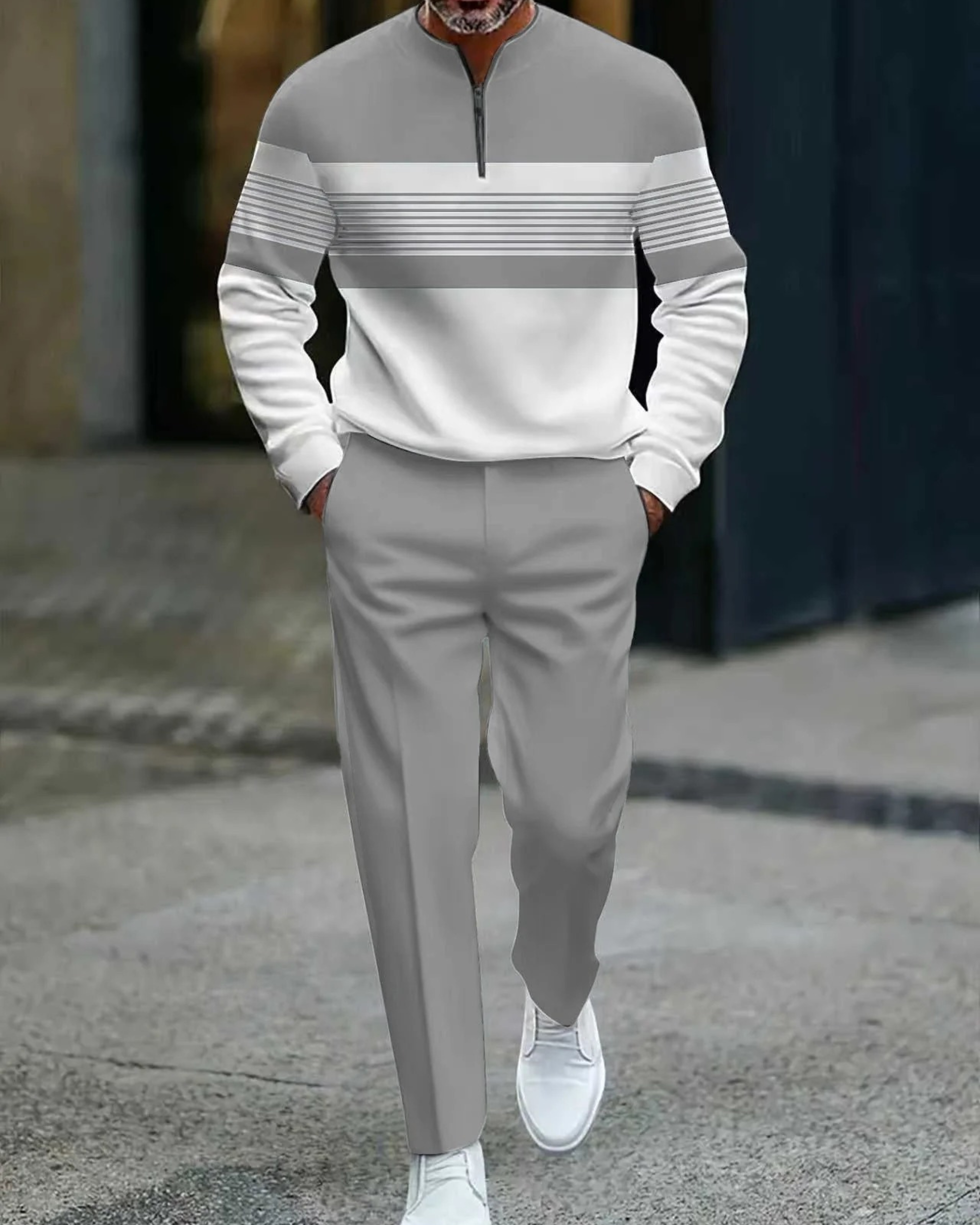 Conjunto de hombre: Jersey y pantalón con estampado gráfico