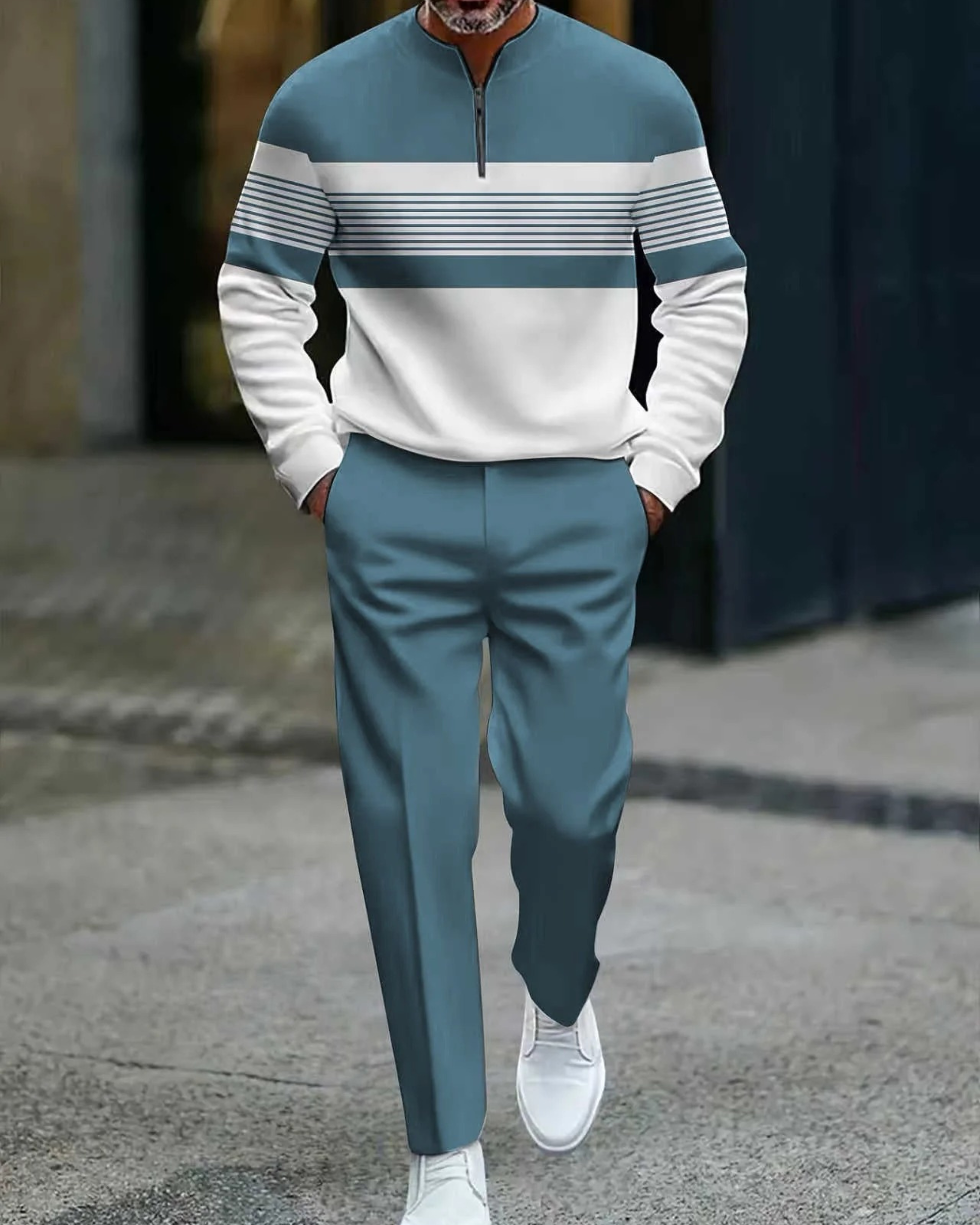 Conjunto de hombre: Jersey y pantalón con estampado gráfico