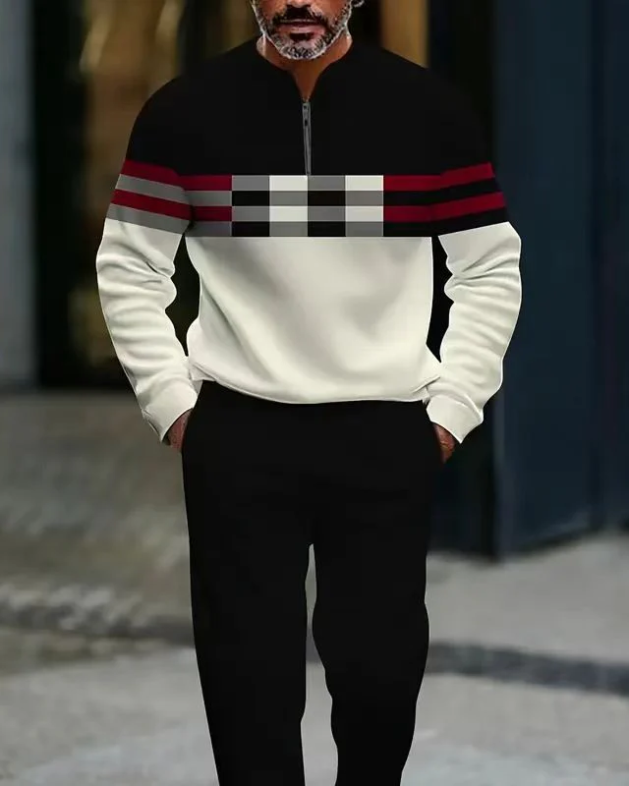 Conjunto de hombre: Jersey y pantalón con estampado gráfico