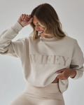 AHINOA|Sudadera con mensaje de esposa - Champán