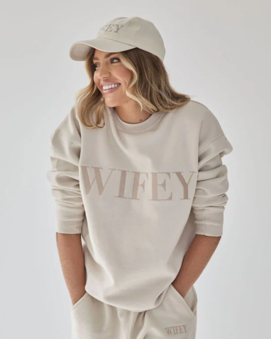 AHINOA|Sudadera con mensaje de esposa - Champán