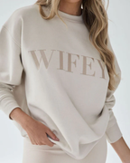 AHINOA|Sudadera con mensaje de esposa - Champán