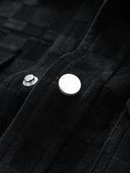 JHON-Chaqueta con bolsillo de ante sintético estampado de tablero de ajedrez