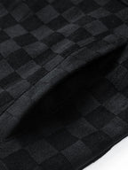 JHON-Chaqueta con bolsillo de ante sintético estampado de tablero de ajedrez