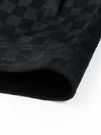 JHON-Chaqueta con bolsillo de ante sintético estampado de tablero de ajedrez