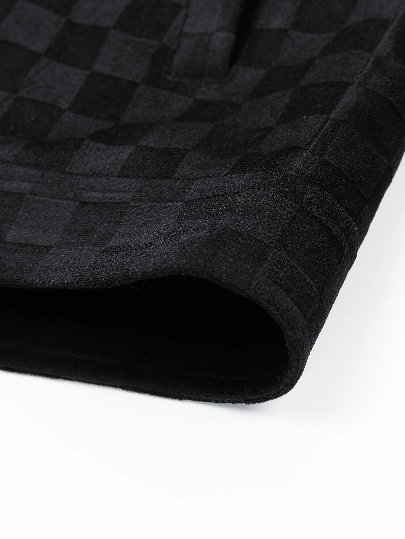 JHON-Chaqueta con bolsillo de ante sintético estampado de tablero de ajedrez