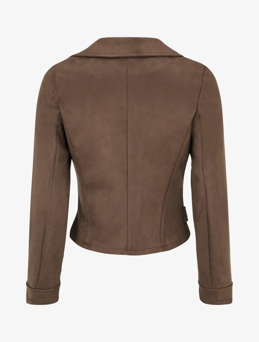 Chaqueta de ante con cremallera
