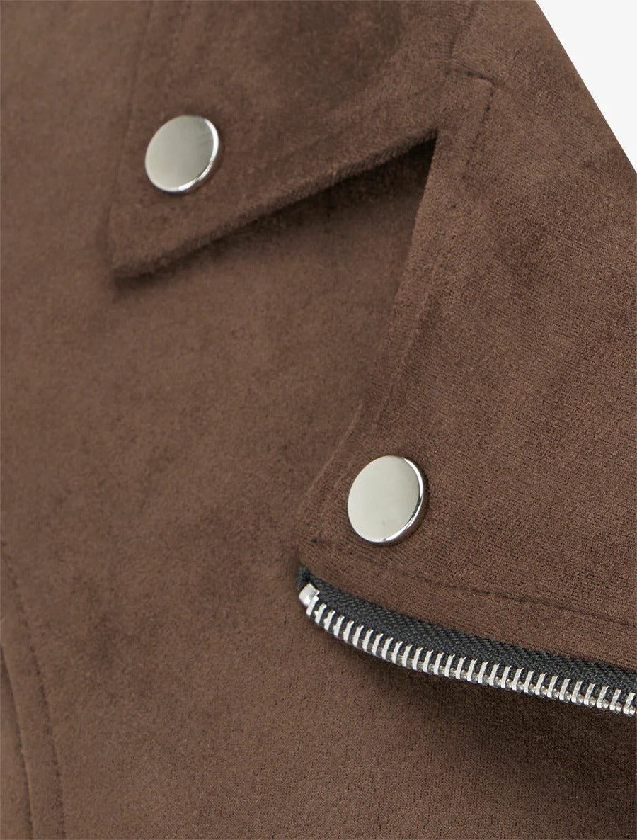 Chaqueta de ante con cremallera