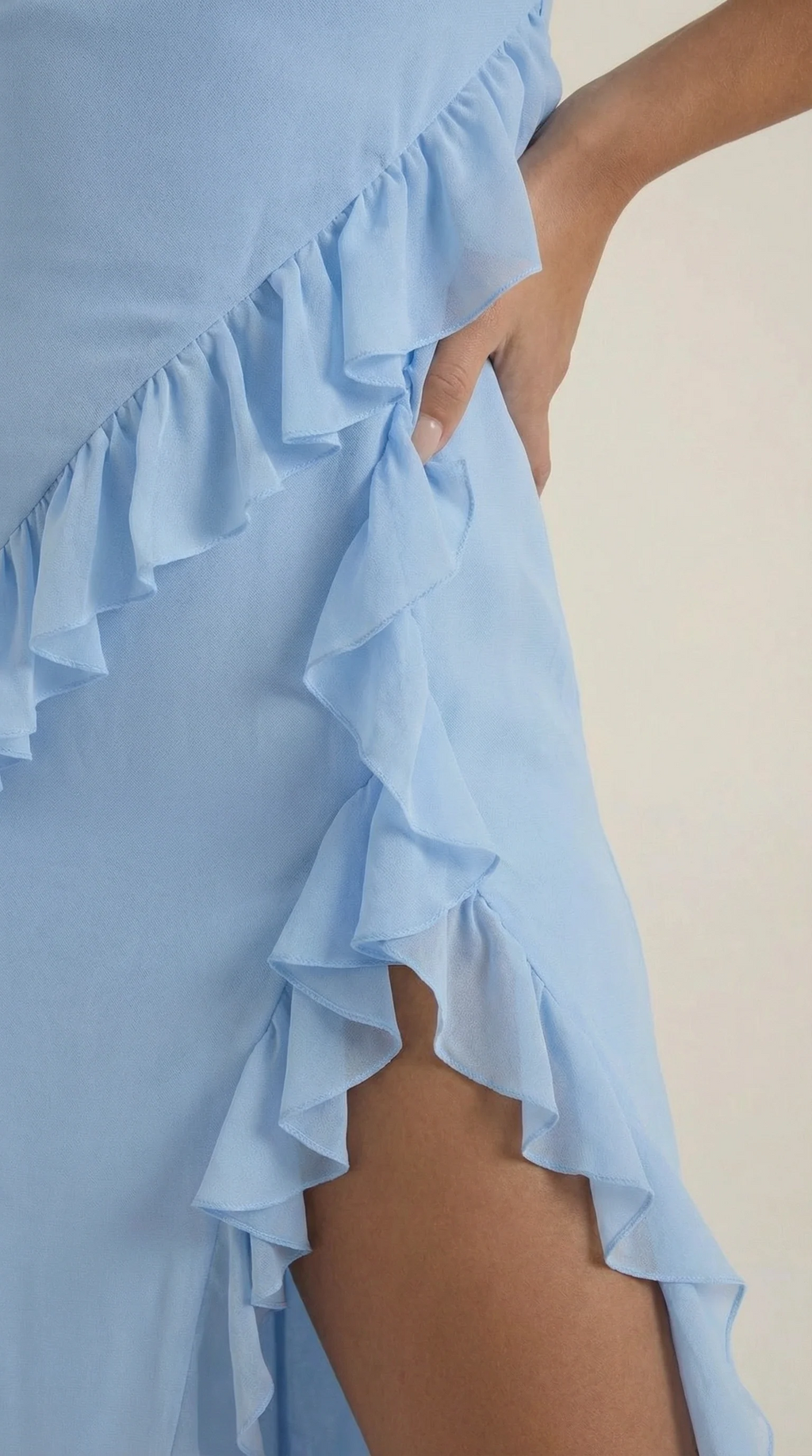 Vestido largo Susan con volantes
