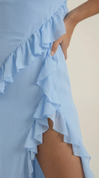 Vestido largo Susan con volantes