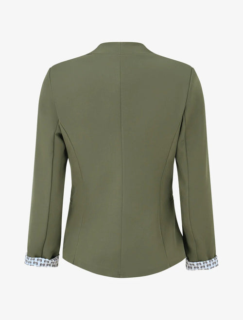 Abrigo recto con charreteras - Verde caqui