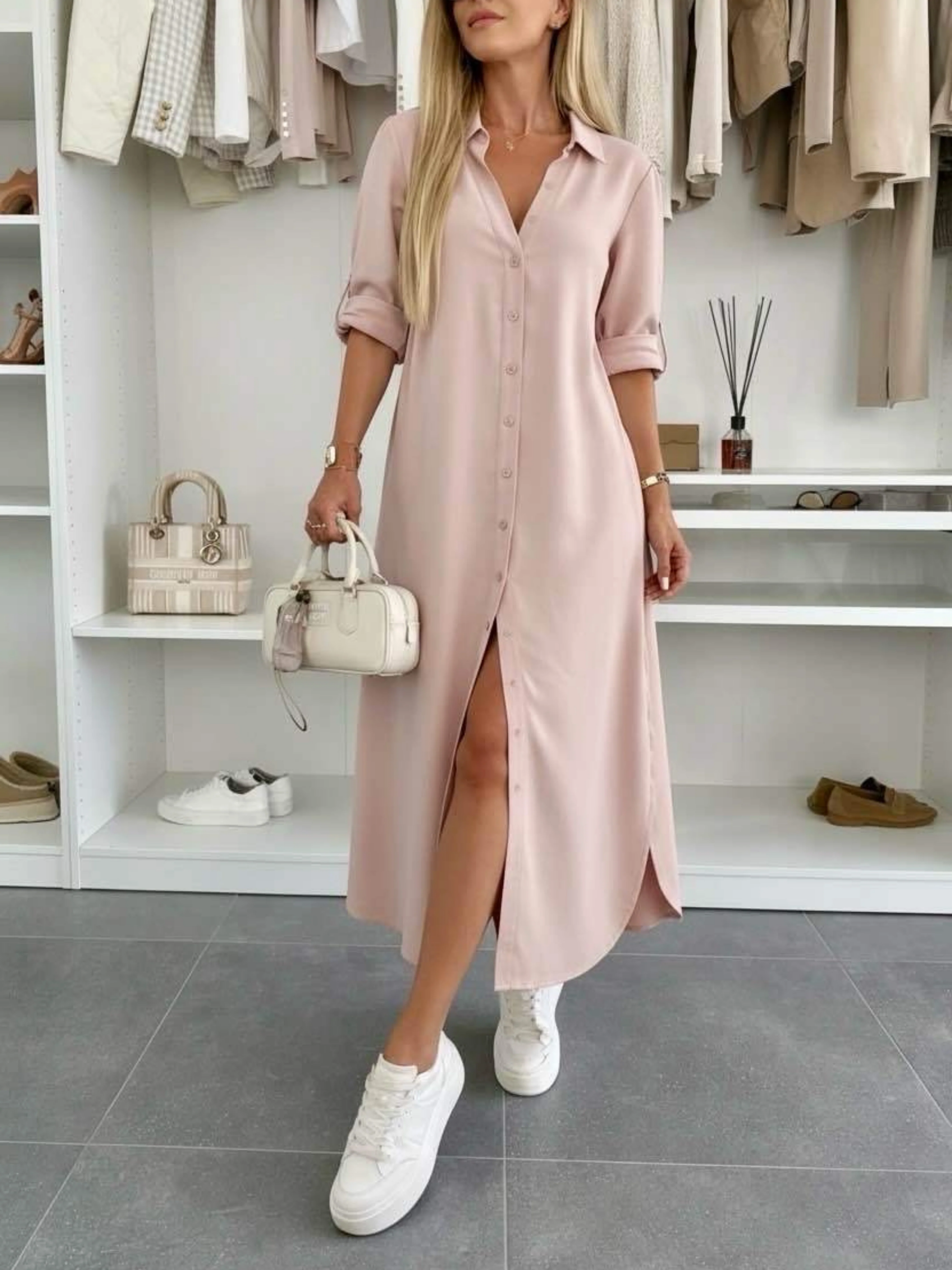Vestido camisero extragrande