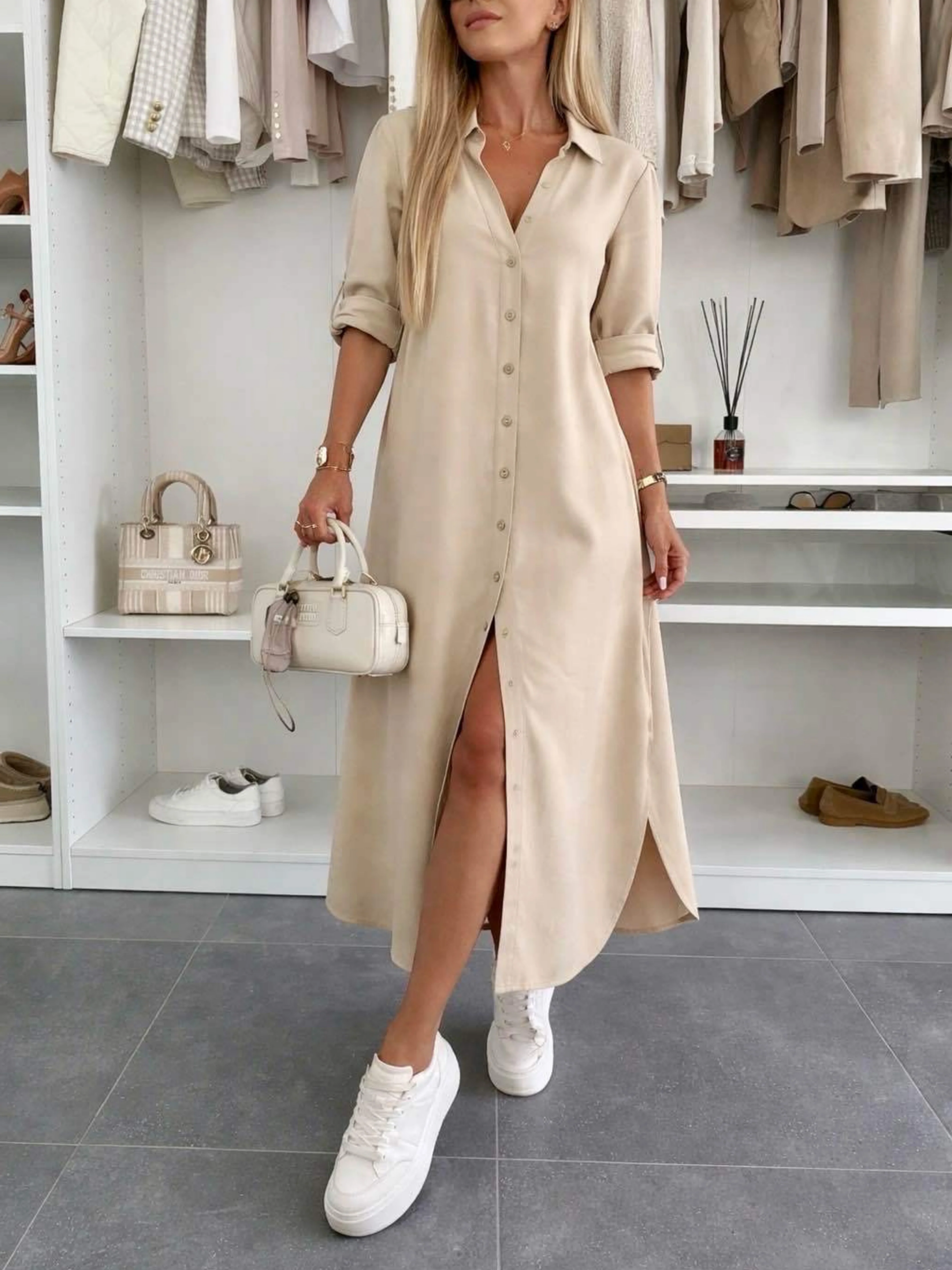 Vestido camisero extragrande