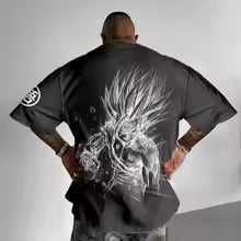 Camiseta Oversize Anime Premium | Diseño Artístico Espalda Estampada