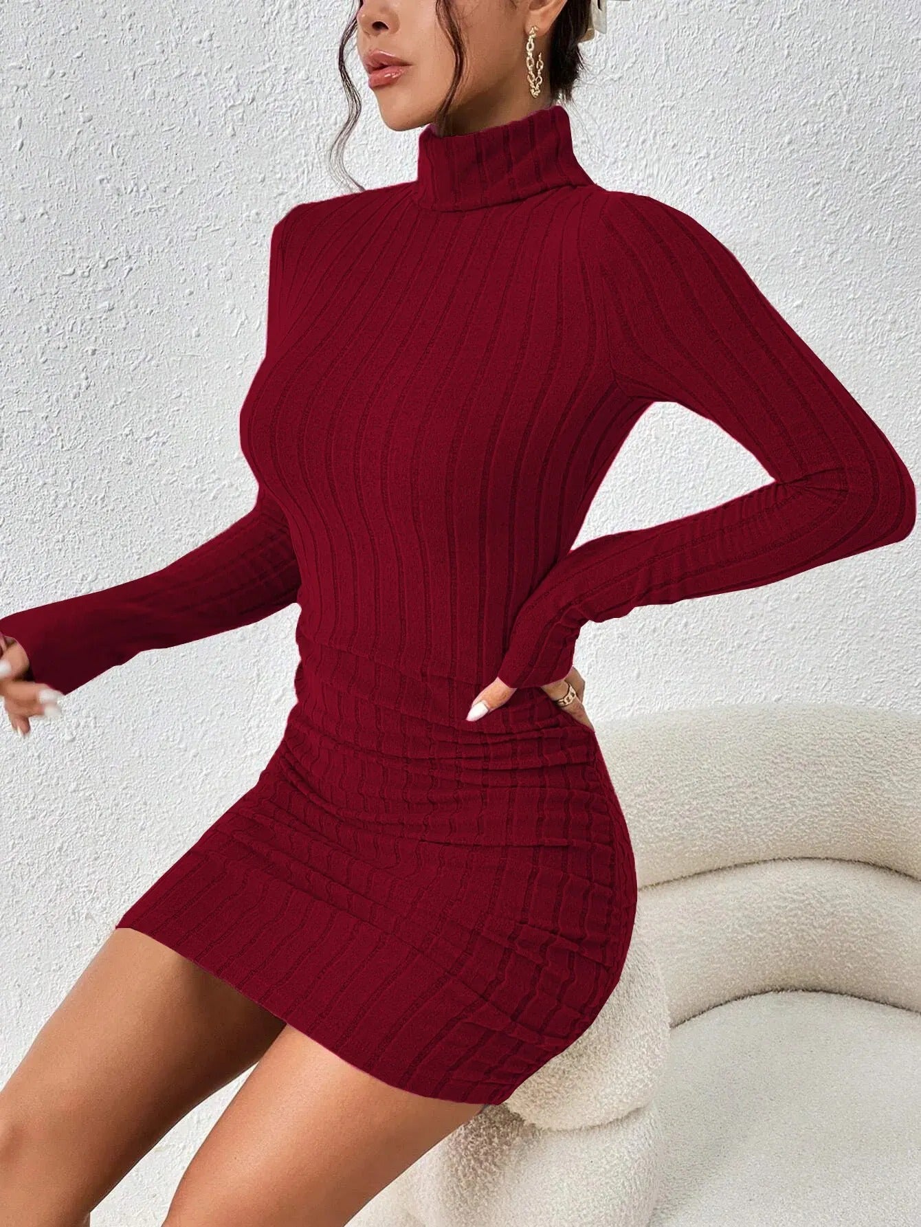 Lorena-Minivestido de cuello alto