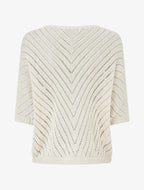Jersey de punto ligero con cuello en V - Beige