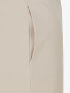 Pantalones rectos lisos con cintura elástica - Beige
