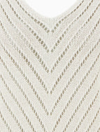 Jersey de punto ligero con cuello en V - Beige